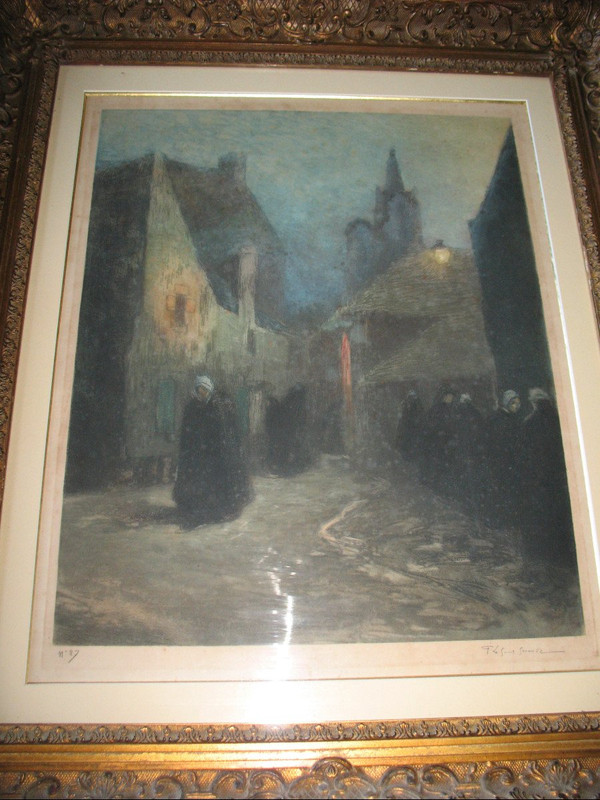 Douarnenez, framed etching by Fernand Legout-Gérard - Brittany