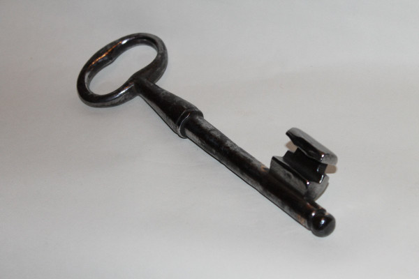 Large wrought iron key from the 18th century