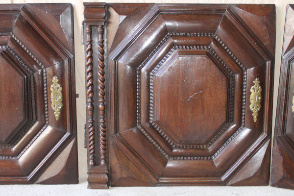 3 Saint Malo panel doors, 18th century Louis XIII style