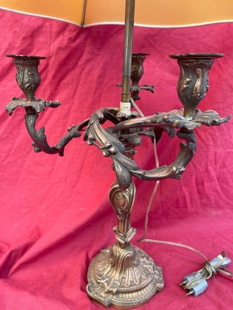 Candlestick Lamp 3 Lights In Bronze Louis XV Style