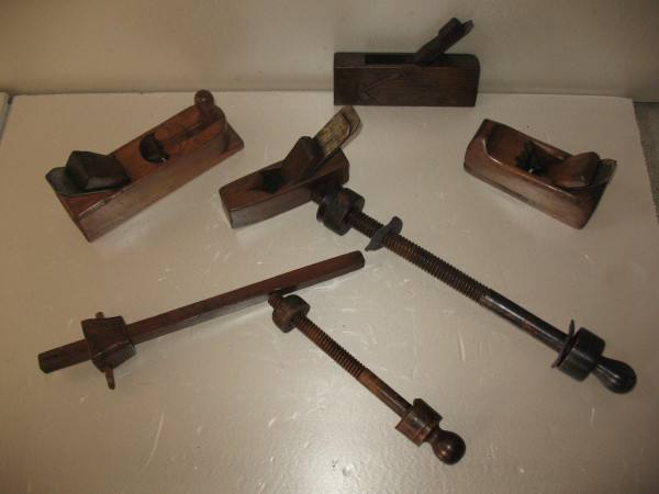 Collection of luthier and cabinetmaker tools from the 19th century