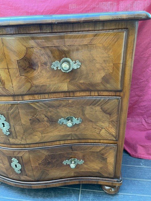 Alsatian Commode Curved XVIII Eme Marquetry