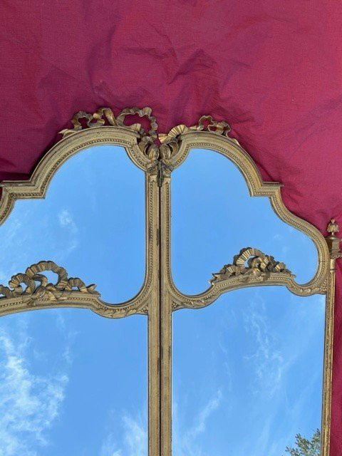 Golden Wood Mirror Louis XVI Style Screen