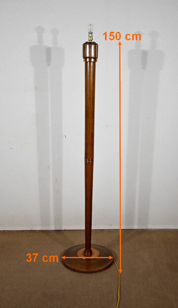 Art Deco floor lamp in varnished beech – 1940