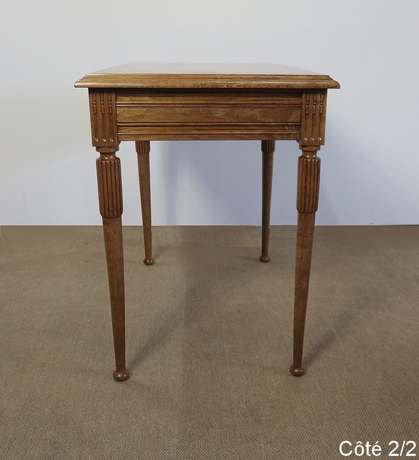 Office table in solid oak, Louis XVI style - 1900