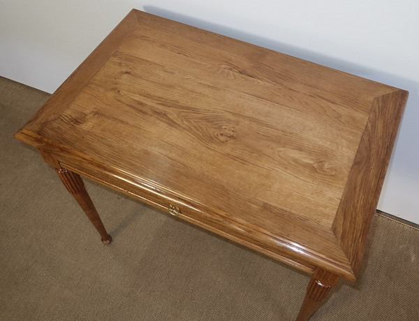 Office table in solid oak, Louis XVI style - 1900