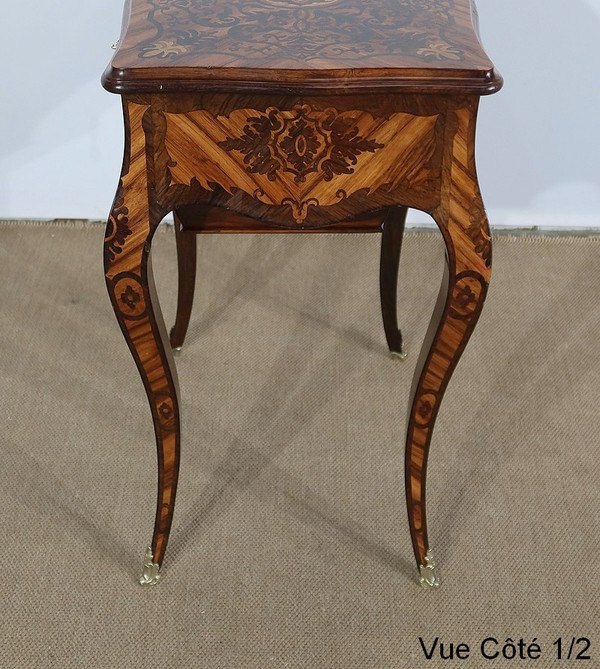 Exceptional Worker in Louis XV Marquetry, Napoleon III Period - Mid-19th Century