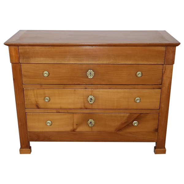 Small chest of drawers in solid cherry, Directoire taste - 1st part of the 19th century