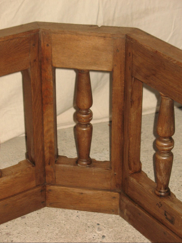 Paneling element octagonal oak table leg in Louis XIII style 19th century