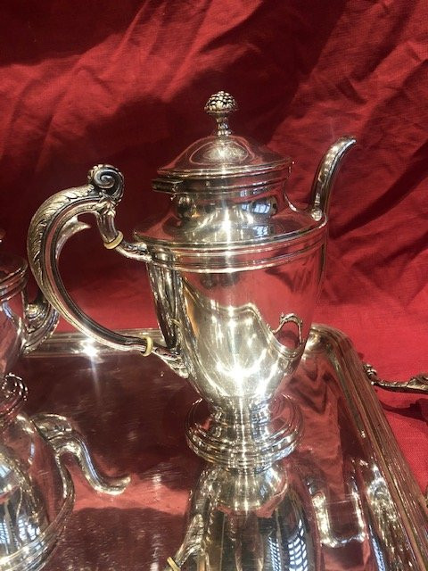 Silver Metal Tea And Coffee Set Ercuis Style Louis XV