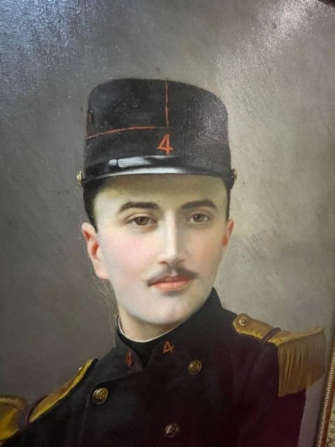 Adolphe Demange 1857-1928 Military Portrait Infantry Soldier Oil On Canvas XIX