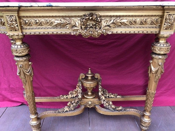 IMPOSING Gilded Wood Console Napoleon III period