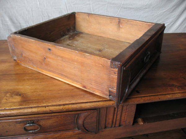 Small Louis XIV blond walnut buffet with 2 doors 2 drawers 17th century