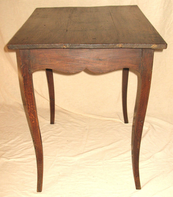 Small Louis XV period desk table in oak with an 18th century drawer