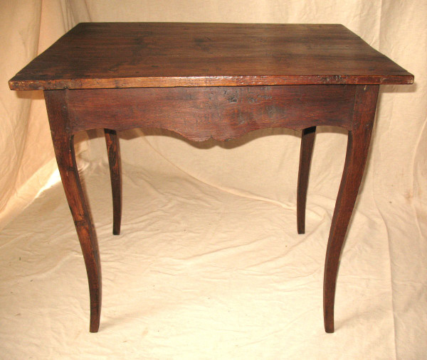 Small Louis XV period desk table in oak with an 18th century drawer