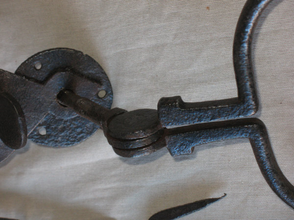 Full wrought iron door knocker hammer, 18th century