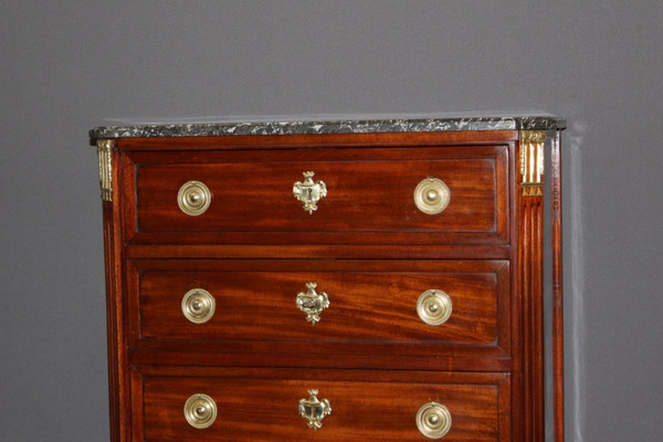 Semainier Louis XVI in late 18th century mahogany