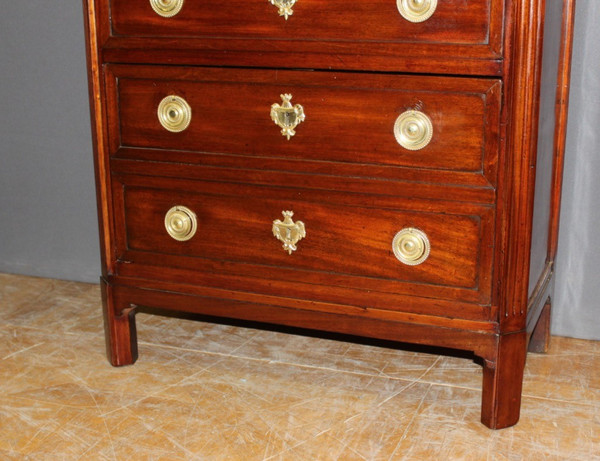 Semainier Louis XVI in late 18th century mahogany