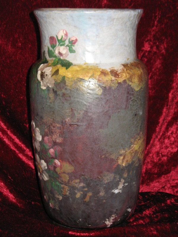 Impressionist stoneware vase from Montigny sur Loing, 19th century