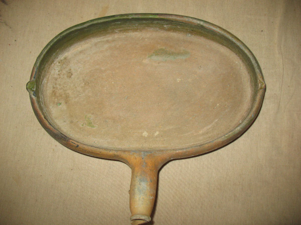 2 glazed earthenware pans from the 19th century from Saintonge