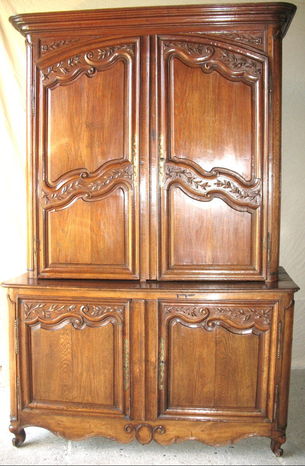 Credenza in rovere intagliato di epoca Regency (2 parti) del XVIII secolo