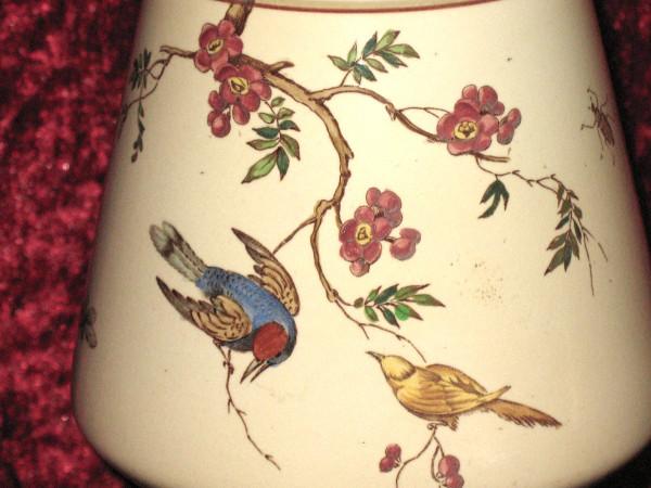 Foot of lamp in Bordeaux earthenware with Japanese decoration Nella, 19th century