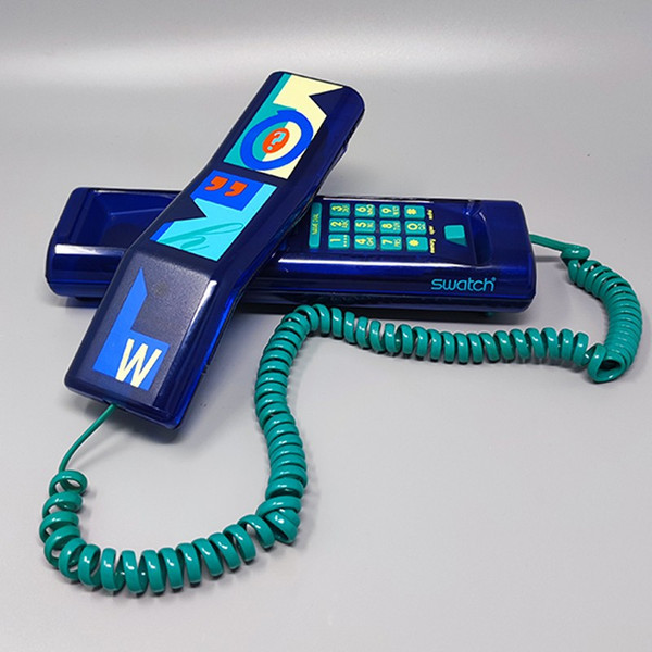 1980 Magnifique Swatch Twin Phone "Deluxe". Style de Memphis