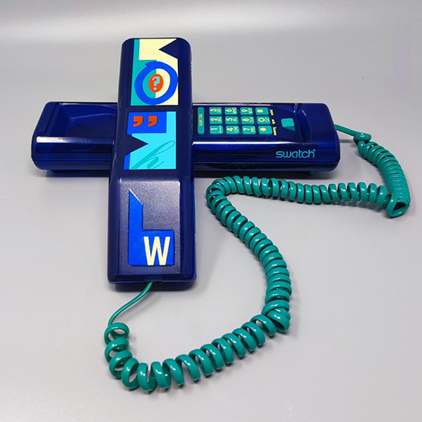 1980 Magnifique Swatch Twin Phone "Deluxe". Style de Memphis