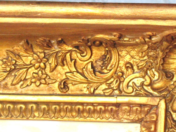 19th century Empire style gilt frame with engraving View of the Tower of London