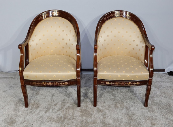 Pair of Rosewood Bergères, Charles X period - Early 19th century