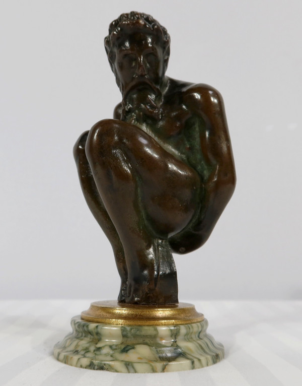 Bronze "The Crouching Man" - Late 19th century