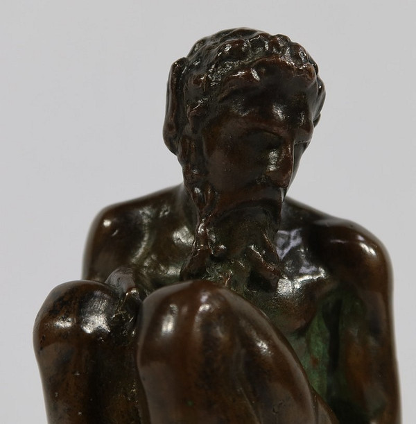 Bronze "The Crouching Man" - Late 19th century