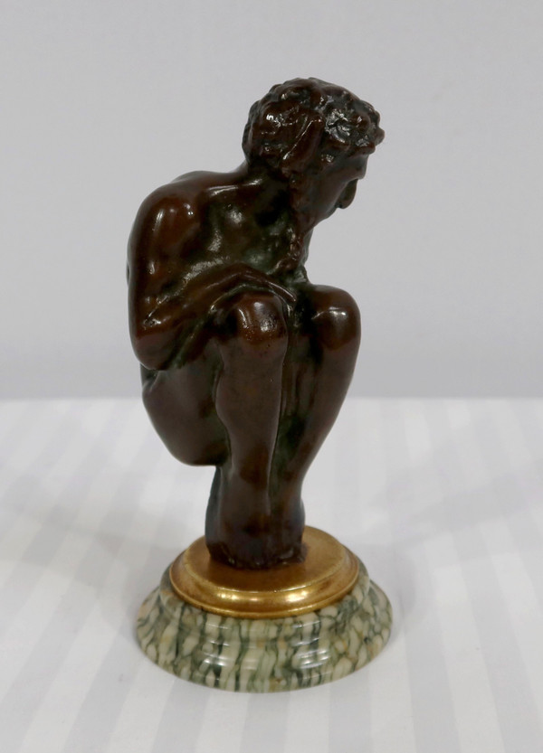 Bronze "The Crouching Man" - Late 19th century