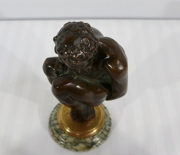 Bronze "The Crouching Man" - Late 19th century