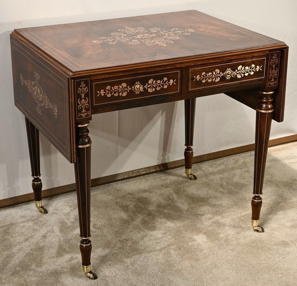 Rosewood table, Louis XVI style, Napoleon III period - Mid-19th century