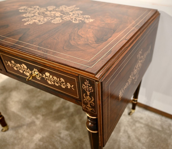 Rosewood table, Louis XVI style, Napoleon III period - Mid-19th century