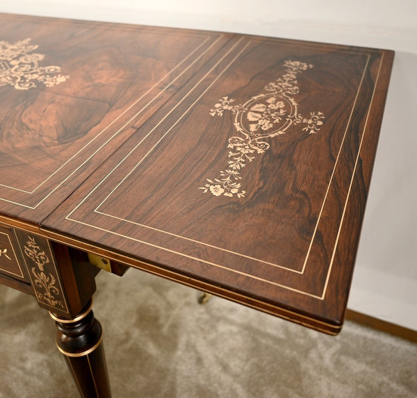 Rosewood table, Louis XVI style, Napoleon III period - Mid-19th century