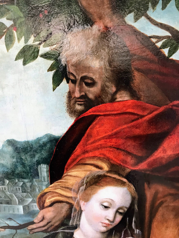 The Holy Family, resting during the flight to Egypt