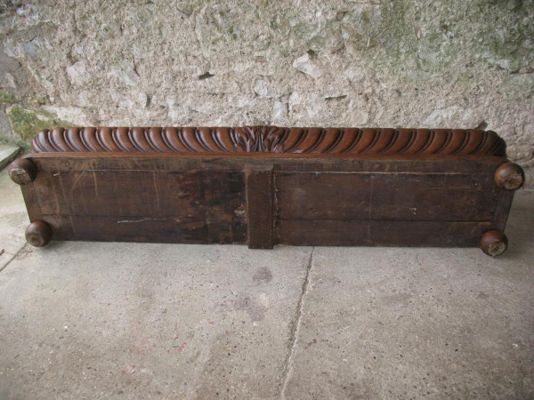 Large, long planter complete with zinc interior from the 19th century in the Louis XIII style