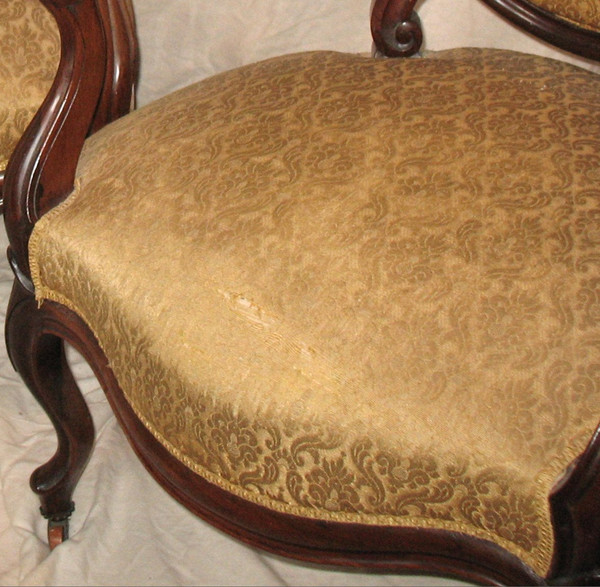 Paire de fauteuils Louis-Philippe en palissandre époque 19ème