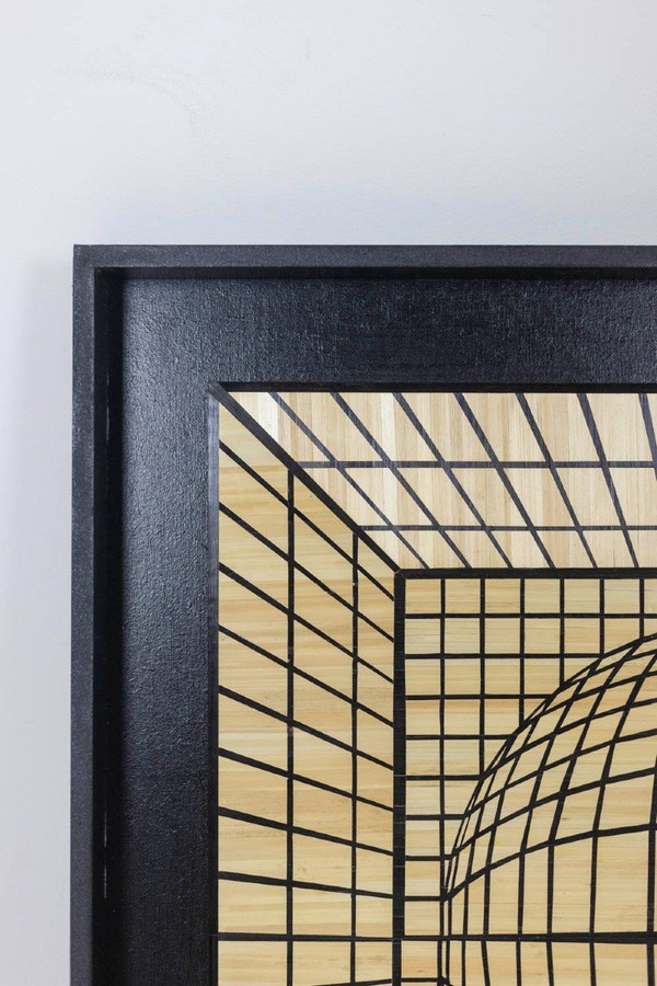 Kinetic Panel In Straw Marquetry, Contemporary Work, LS5434