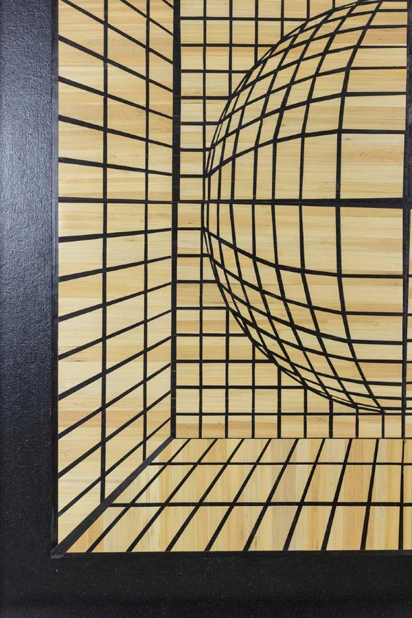 Kinetic Panel In Straw Marquetry, Contemporary Work, LS5434