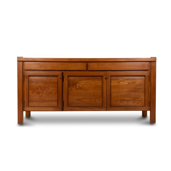 Maison Seltz, Buffet En Orme Massif Blond, Années 1960, LS56182509B