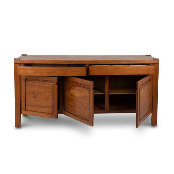 Maison Seltz, Buffet En Orme Massif Blond, Années 1960, LS56182509B