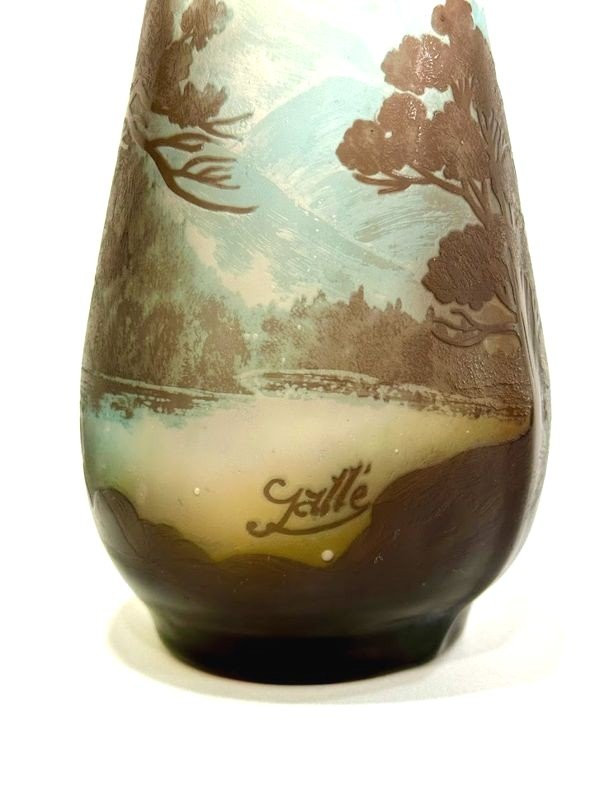 Jugendstil-Gallé-Vase „Vosgien-Landschaft“