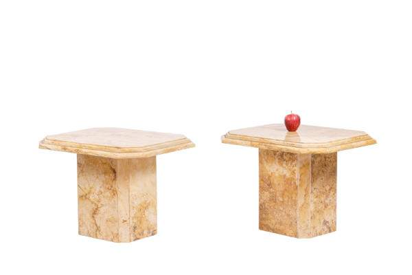 Pair Of Side Tables In Siena Marble, 1970s, Ls5581404c