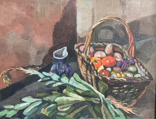 Nature-morte Au Panier De Légumes. Signée Et Datée 1920.