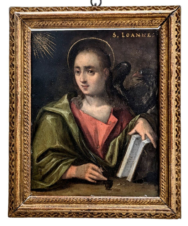 Painting On Copper XVII Portraits Of Saint Marc And Sainte Loannes