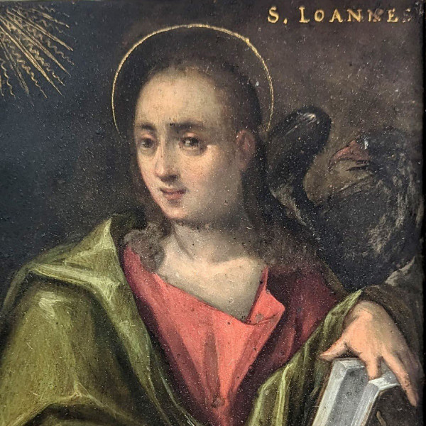 Painting On Copper XVII Portraits Of Saint Marc And Sainte Loannes