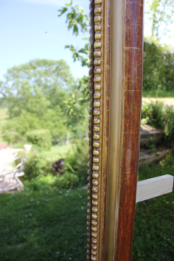 Very Large Antique Floor Standing Mirror, Gold Leaf, Mercury Ice, 135 X 213 Cm